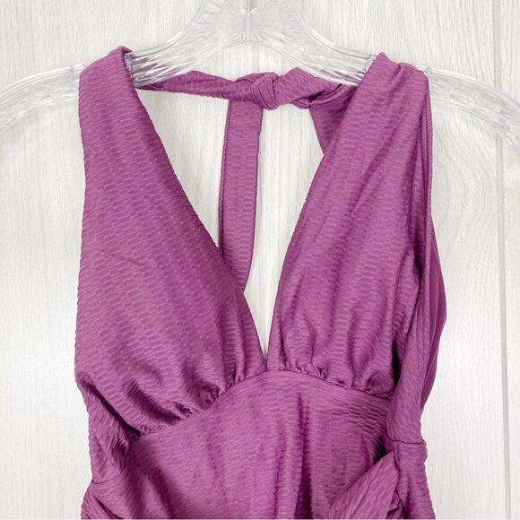 Kate Spade | Belted Plunging Halter One Piece Swimsuit Size Small - Picture 3 of 13